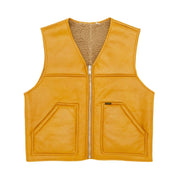 Supreme Reversible Faux Shearling Work Vest Yellow