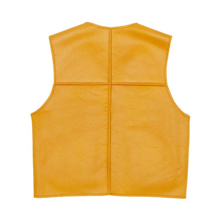 Supreme Reversible Faux Shearling Work Vest Yellow