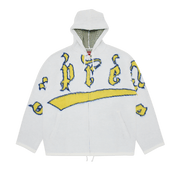 Supreme Accent Brushed Zip Up Hooded Sweater White