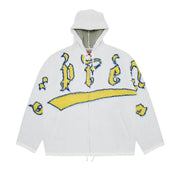 Supreme Accent Brushed Zip Up Hooded Sweater White