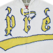Supreme Accent Brushed Zip Up Hooded Sweater White