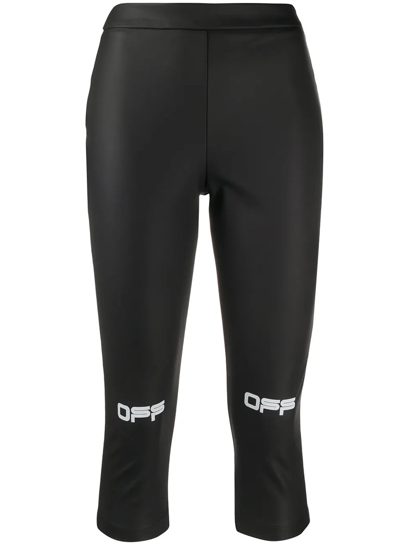 logo print cropped leggings
