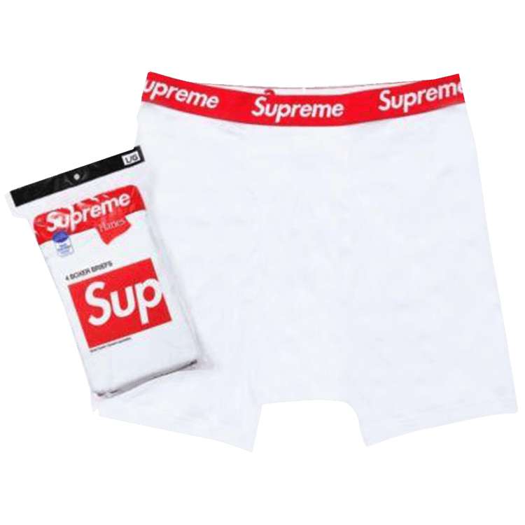 Supreme x Hanes Boxer Briefs (4 Pack) White