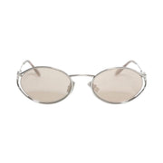 Miu Miu Logo Sunglasses Silver/Brown (0MU 52YS 1BC10F54)