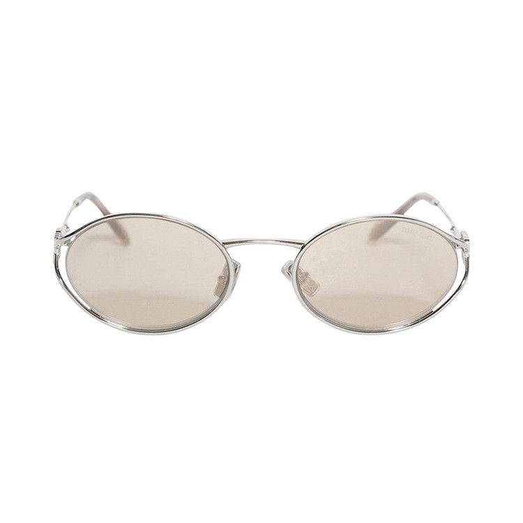 Miu Miu Logo Sunglasses Silver/Brown (0MU 52YS 1BC10F54)