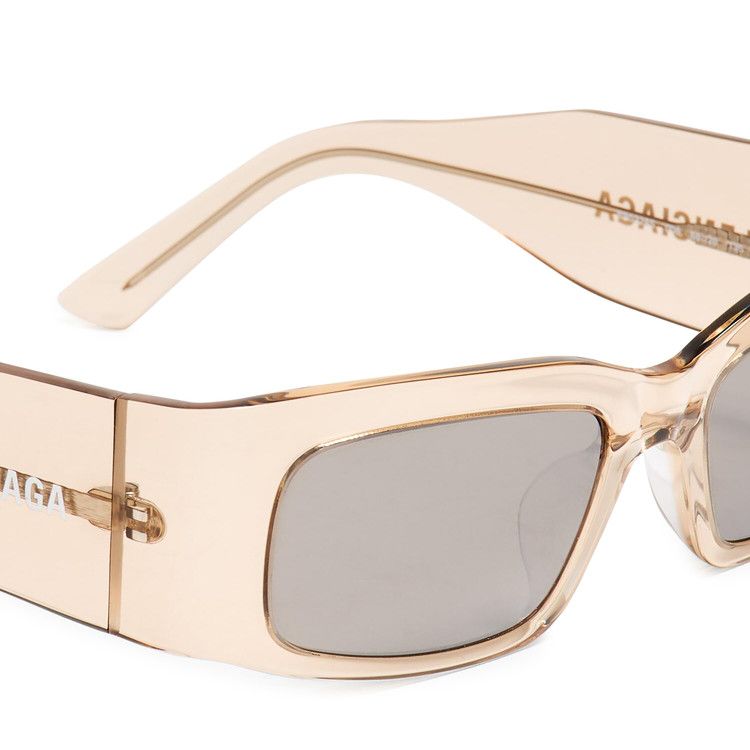 Balenciaga Paper Rectangle Frame Sunglasses Transparent/Amond/Silver