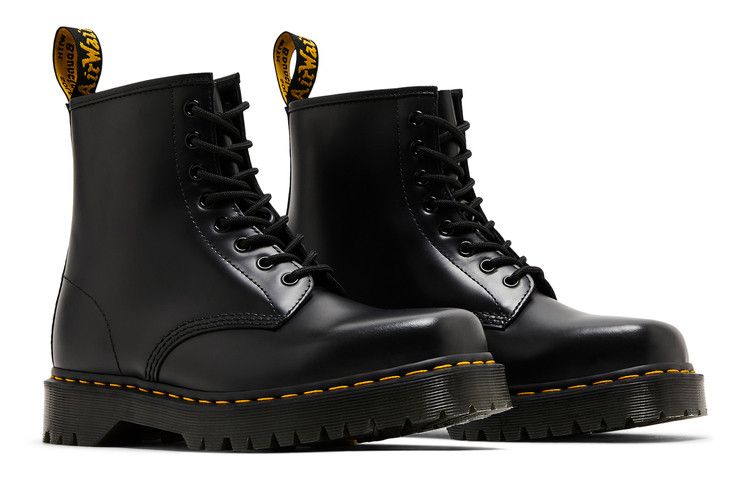 1460 Bex Squared Toe Leather Lace Up Boot Black