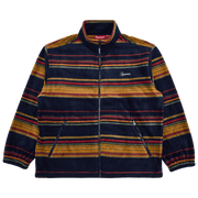 Supreme Stripe Zip Up Fleece Jacket Navy