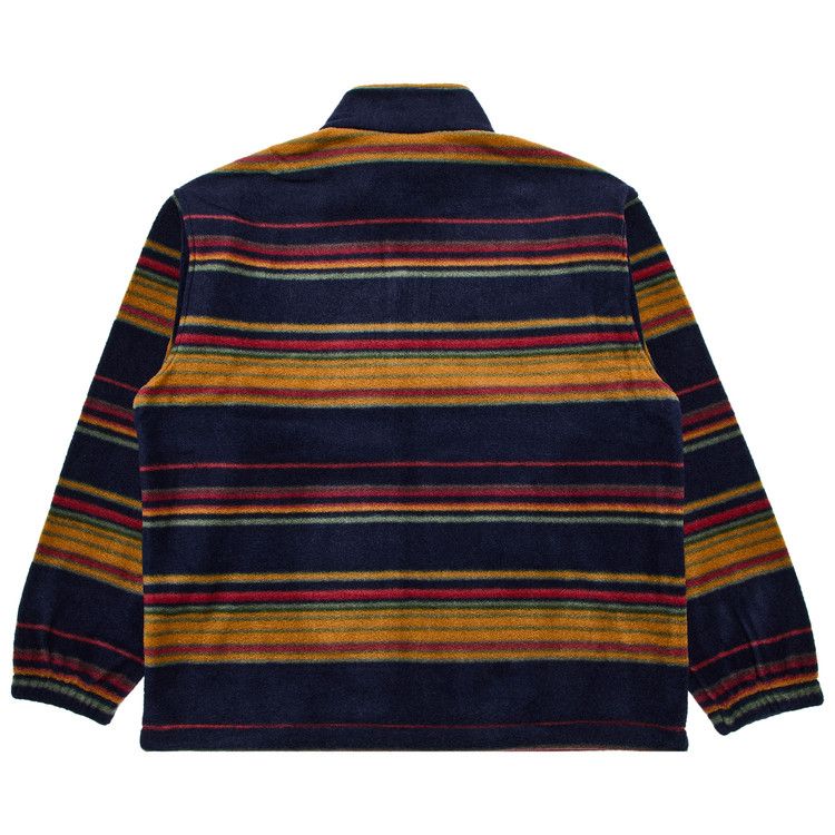 Supreme Stripe Zip Up Fleece Jacket Navy