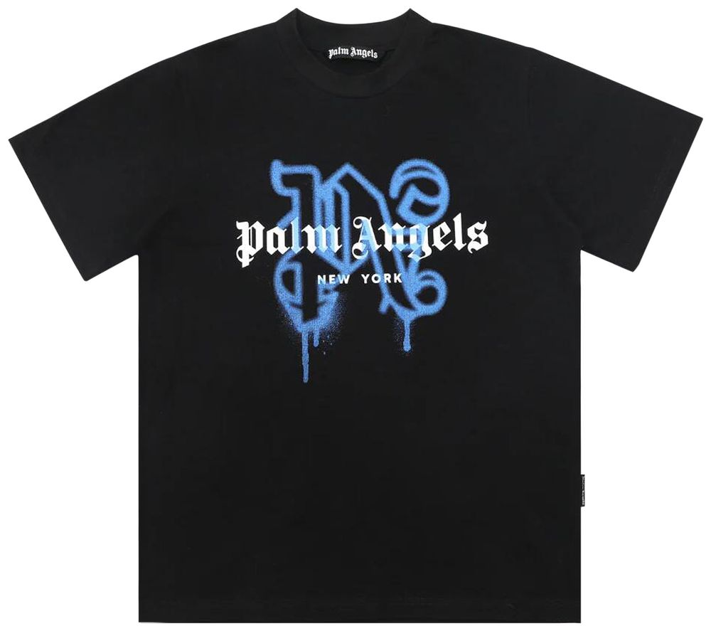 Palm Angels Ny Monogram Spray T-Shirt black/Blue [Sourcex Exclusive]