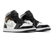 Air Jordan 1 Mid SE Black White Metallic Silver