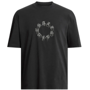 CRYPTIERRA SS CREW - Print T-shirt - washed black
