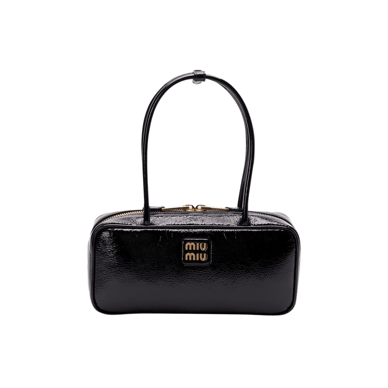 Miu Miu Beau Leather Patchwork Bag Black