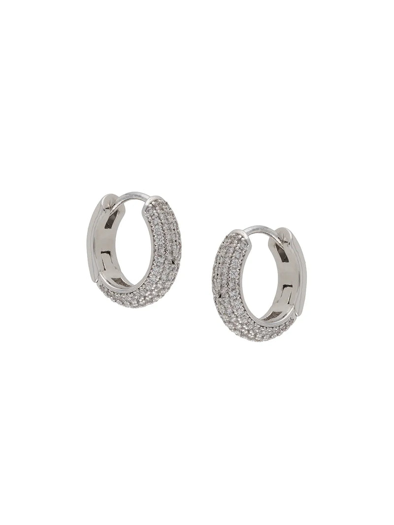 pave mini huggies earrings