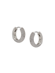pave mini huggies earrings