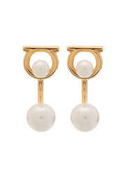 Gancini glass-pearl earrings