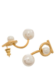 Gancini glass-pearl earrings