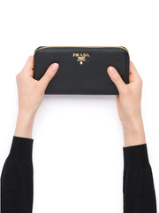 large logo-plaque wallet