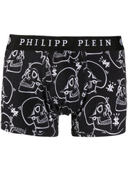 Outline skull-print boxers