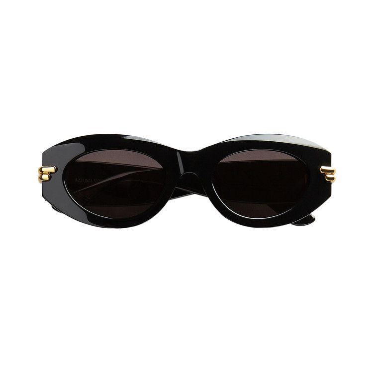 Bottega Veneta Mitre Oval Sunglasses Black/Grey