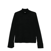 Slit Sleeve Turtleneck Black