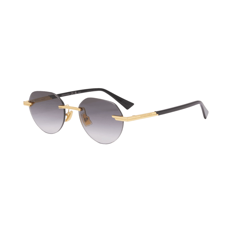 Bottega Veneta Glaze Rimless Sunglasses Gold/Grey