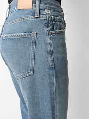 distressed-effect mid-rise cropped jeans