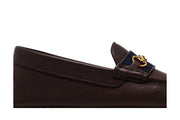 Gucci Ayrton Webbing-Trimmed Horsebit Leather Driver Loafers Brown