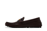 Gucci Ayrton Webbing-Trimmed Horsebit Leather Driver Loafers Brown