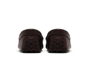 Gucci Ayrton Webbing-Trimmed Horsebit Leather Driver Loafers Brown