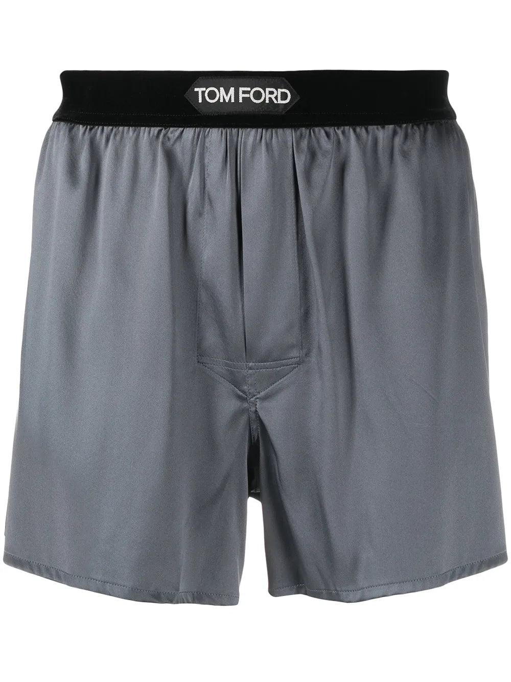 logo-waistband silk-blend boxer shorts