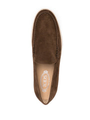 almond-toe suede loafers