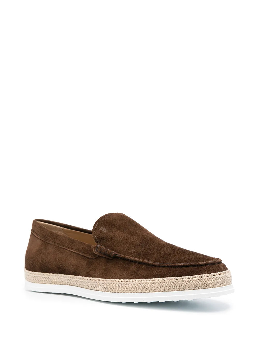 almond-toe suede loafers