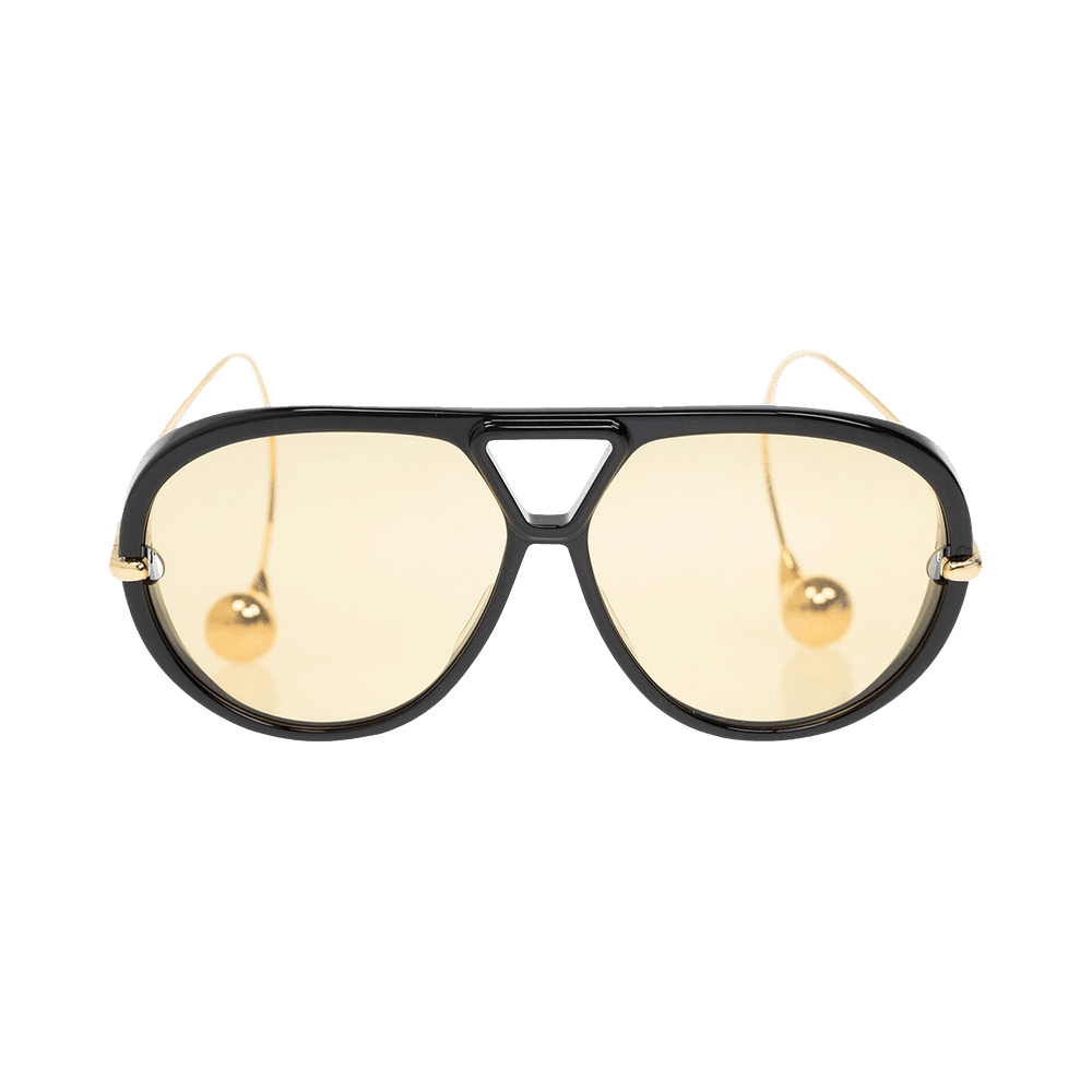 Bottega Veneta Aviator Sunglasses Black/Gold/Yellow