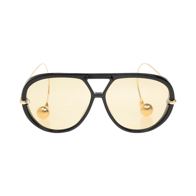 Bottega Veneta Aviator Sunglasses Black/Gold/Yellow
