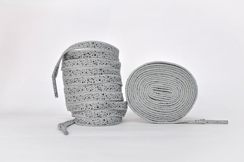 Cement Laces- Grey Black Jordan Laces Kicks Machine