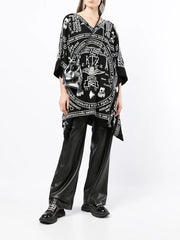 church print kaftan shirt