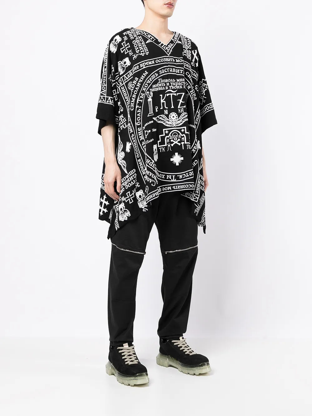 church print kaftan shirt