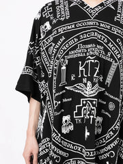church print kaftan shirt