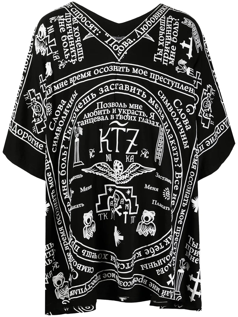church print kaftan shirt