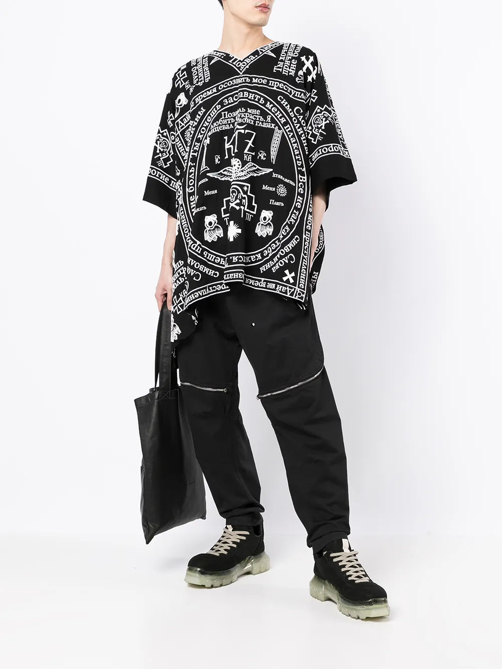 church print kaftan shirt