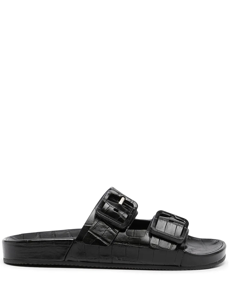 Mallorca crocodile-effect sandals