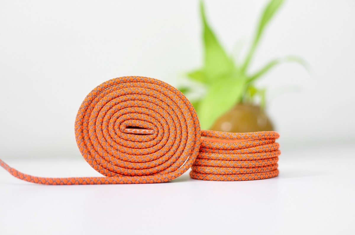 Reflective Rope Laces- Orange Yeezy Laces Kicks Machine