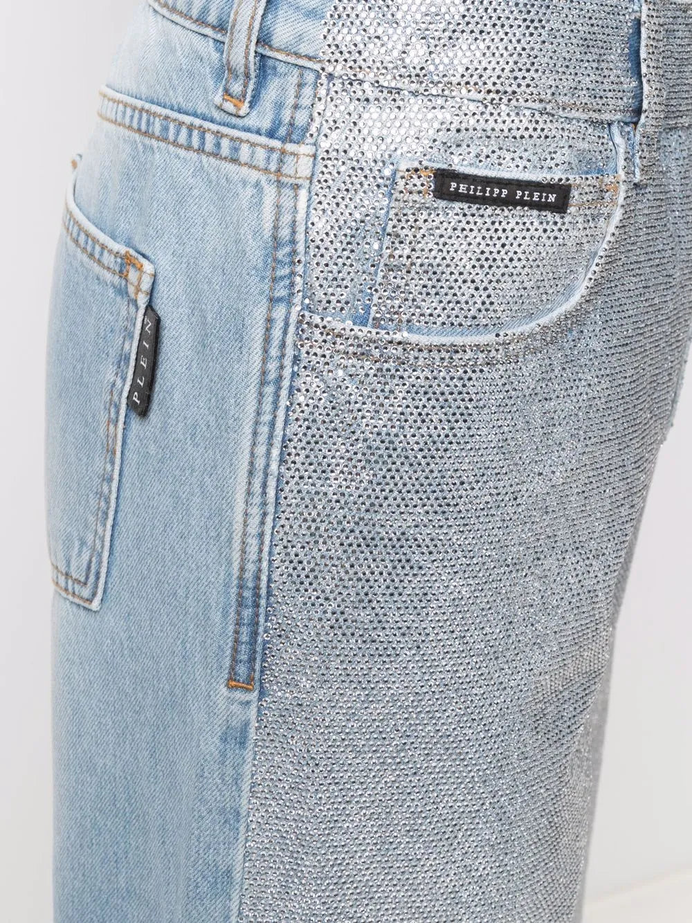 Full Crystal wide-leg jeans