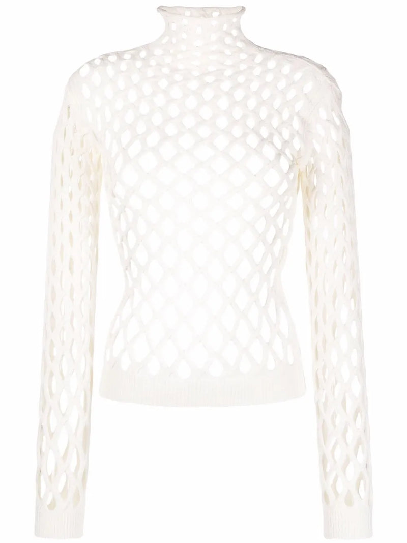 cut-out knitted jumper