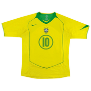 Nike Brazil 2004 T90 Reissue Jersey Ronaldinho 10 Opti Yellow/Apple Green