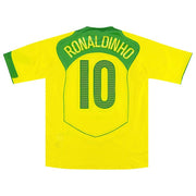 Nike Brazil 2004 T90 Reissue Jersey Ronaldinho 10 Opti Yellow/Apple Green