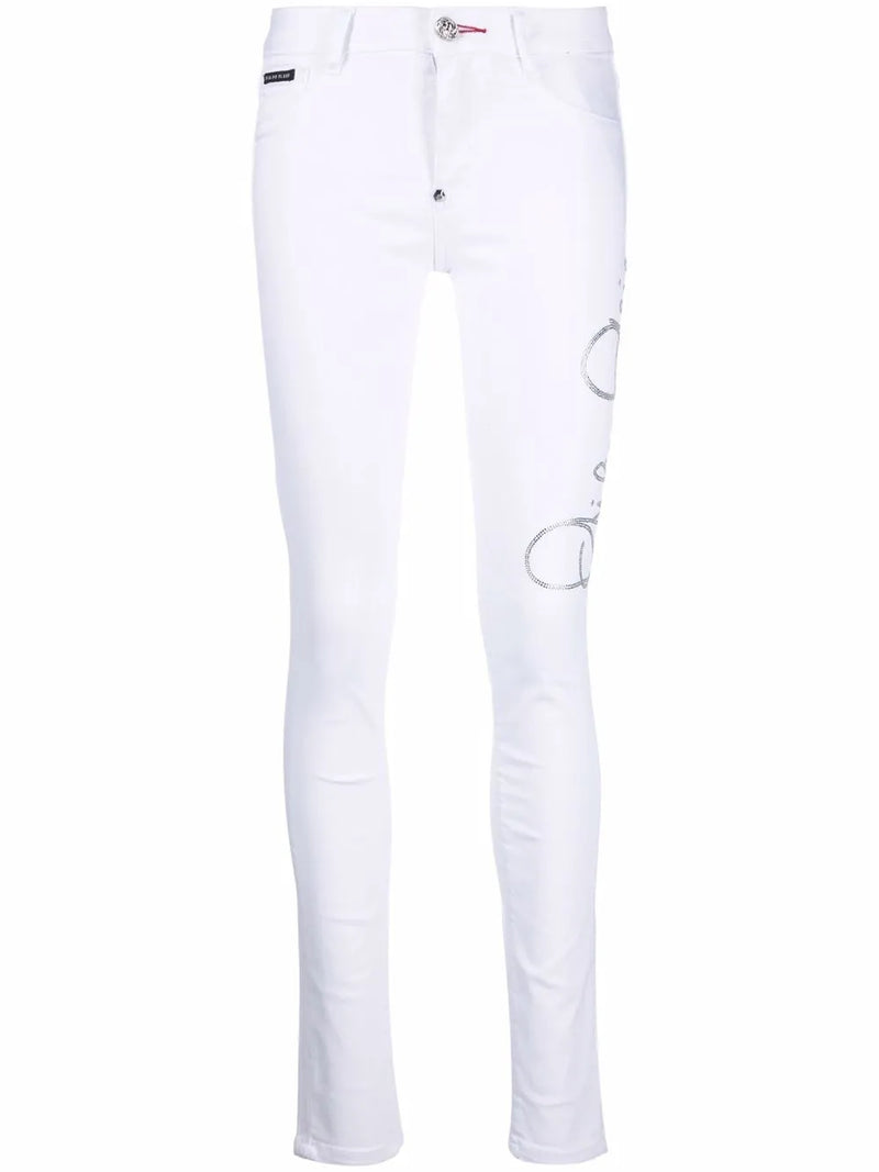 Signature embellished skinny jeans