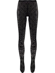 crescent moon-print tights