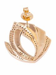 18kt yellow gold Mogra Blossom diamond and shell earrings